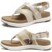 COFACE Women's Flip-Flops Sandals - Lightweight Athletic Cushion Orthotic Thong Sandals with Arch Support for Beach & Summer - Size 8 Beige White - Buy Online on GoSupps.com