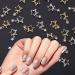 Lusofie 30Pcs 3D Star Rhinestone Nail Charms - Silver & Gold Alloy Star Gems for Nail Designs - DIY Nail Accessories - Buy Online on GoSupps.com