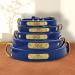 Senristar Personalized Real Leather Dog Collar with Engraved Name Tag - Durable & Stylish for All Dog Sizes - XL Blue (3.0 cm Width 45-55 cm Neck) - Buy Online on GoSupps.com