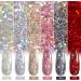 GAOY Glitter Ruby Nail Polish Set 6 Colors Including Sparkly Shiny Red Black Pink Gel Polish Kit UV LED Soak Off Nail Polish Home DIY Manicure Nail Salon Varnish - Buy Online on GoSupps.com