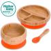 Bubba Bear Baby Bamboo Suction Bowl Plate & Spoon Set - Toddler Feeding Guide Included - Buy Online on GoSupps.com