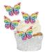 Edible Wafer Rainbow Pre-Cut Butterfly Cupcake Toppers - 24pc