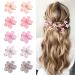 10 Pcs Flower Hair Clips Mini Hair Clips Glitter Opal Hair Clips for Kid Metal Small Claw Clips for Sweet Bangs Tiny Crystal Flower Barrettes Cute Claw Clips for Girls Hair Accessories for Women