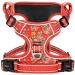 Heele dog crockery dog base small dogs with handle reflective dog harness padded breast harness no pull dish dog adjustable flower red xs xs flower-red