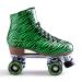 ECOO Roller Skate for Women and Girls, 2 Layer Microfiber PU Leather Classic Double Row Quad Skates, Professional High Cuff Outdoor Indoor Rollerskates Green US Women 10 / US Men 9