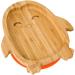 Bamboo baby plate with a suction cup plate for children and toddlers non-toxic natural bamboo plate for baby food that remains cool for baby-led weaning (penguin orange)
