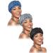 3 Pieces Head Wrap Turban Headwear Pre-Tied Twisted Braid Hair Cover Headwrap Hats for Women Girls Black, Gray, Light Blue Class Style