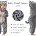 Cooky.D Baby Hooded Romper | Winter Flannel Jumpsuit Pajamas | 24-30 Months | Dog Design - Buy Online on GoSupps.com
