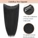 Cybelleza 20inch Long Straight Hair Extension Invisible Secret Wire Crown Hair Extensions Clip in One Piece Natural Synthetic Hairpiece for Women (Black) 20" - Straight Black - Buy Online on GoSupps.com