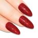 Bling Art Almond False Nails Fake Stiletto Gel Red Gel Glitter 24 Long Tips Glue