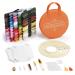 Embroidery Starter Kit   5 Embroidery Hoops  100 Color Threads  2 Aida Cloths  Round Sewing Kit Tool Bag and Cross Stitch Tools   Embroidery Kit for Beginners