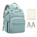 Viedouce Baby changing bag diaper bag baby bag waterproof oxford large capacity for going out multifunctional to the backpack with 1 piece of diaper support and 2 strollers cyan