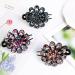 WYCHUN 3PCS Womens French Curved Duckbill Hair Clips with Flower Rhinestone Design - Multi-colored | Stylish Barrettes for Thick Hair - Buy Online on GoSupps.com