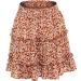 LAEMILIA Womens Floral Print Mini Skater Skirt - Elastic Waist, Pleated Design - Orange - Buy Online on GoSupps.com