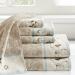 Madison Park Serene 100% Cotton Floral Embroidered Bath Towel Set - Luxurious Jacquard Design, Soft & Absorbent - Blue Cream, Multi-Sizes - Buy Online on GoSupps.com