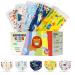 VINMEN Kids Face Mask Disposable Protection,Children Mask for 50 Individually Wrapped Multicoloured B