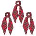 Miaija 3Pieces Chrismas Tartan Scrunchies Red Tartan Scottish Hair Scrunchie Ribbon Bow Hair Ropes Scrunchy Hair Accessories for Women Girls