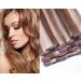 Real hair clip in extensions set 100% Indian remy real hair 7 part / 7 tresse high-quality hair extension 55cm clip-in hair extension color set # 12/613 light brown blonde