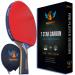 MaxMVMT Ping Pong Paddle - 1 Carbon Fiber Racket - 7 Ply Blade Construction - 1 Wristband - Premium ITTF Approved Rubber - Protective Racquet Case - Attractive Box