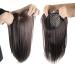 35cm Free Part Clip in Topper with Bangs - Jet Black Silk Base Head Forehead Wiglet - Buy Online on GoSupps.com