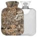 Naanle hot hot water bottle with cover flower leopard print transparent hot water bottle heat bottle for back pain relief handfoot warmer neck warmth and cold therapy 1l