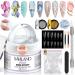 Saviland Solid Builder Nail Gel - 60g Large Capacity 3D Nail Gel Sculpting Gel for Nail Art Non-Sticky Hand Hard Gel Carving Gel Nail Extension Gel with Sequins Chrome Nail Powder DIY at Salon Home