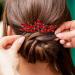 NOLITOY Wedding Hair Side Comb Bride Crystal Headpiece Full Red Rhinestone Hair Side Comb Wedding Hair Accessories for Women and Girls Supplies - Buy Online on GoSupps.com