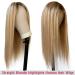 Blonde Balayage Lace Front Human Hair Wig for White Women | Brown to Blonde Highlights | 20 Inch 150% Density Pre Plucked Straight Wig - Buy Online on GoSupps.com