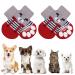 Auauy indoor anti-slip socks for dogs and cats pet socks dog socks anti-slide paw protection and traction thanks to silicone gel 2 sizes for small-medium animals (red and gray m) #17