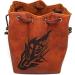 Brown Leather Lite Large Dice Bag with Wolf Design - Holds 400 16mm Polyhedral Dice - Stands Up, Faux Leather Exterior, Lined Interior - Buy Online on GoSupps.com