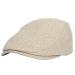 WITHMOONS Ivy Cap Straw Weave Linen-Like Cotton Cabbie Newsboy Hat MZ30038 One Size Beige