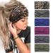 Kavya Headbands for Women's Hair UK Wide Soft Ladies Headband Boho Print Leopard Bandanas Knot Adult Scarfs Hairbands Elastic Fashion Yoga Hair Bands Hair Accessories (6 Pcs)-F Multi-colored-5