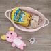 Small Oval Cotton Rope Woven Basket with Handle - Light Pink Nursery Storage Organizer for Baby Supplies, Toys, and Easter Gifts - Buy Online on GoSupps.com
