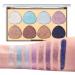 Eyeshadow Palette Fine Pressed 8 Colors Glitter Eye Makeup Palette - Blendable Natural Colors Make Up Eye Shadows Cosmetics Gift Fovolat M2