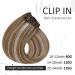 Vivien Clip-In Extensions | Real Remy Hair - 12 Inch Light Brown & Platinum Blonde - 30cm 80g 7pcs - Buy Online on GoSupps.com