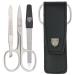 3 Swords Germany - brand quality 3 piece manicure pedicure grooming kit set for professional finger & toe nail care scissors file genuine leather case in gift box Made in Solingen Germany (00205)