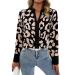 Trisar Women's V-Neck Top Loose Fit Casual Cozy Fashion Long Sleeve Casual Blouse Black S