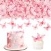 40Pcs Edible Butterfly Cupcake Toppers 3D Edible Butterfly Cake Topper Pink Butterfly Cupcake Decoration Picks Wedding Baby Shower Party Wedding Anniversary Birthday Party Cupcake Decoration 40pcs-pink