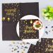 Altcompluser 60 Black Gold Birthday Napkins | 33x33cm Happy Birthday with Confetti - Perfect Party Decoration | International Shipping Available - Buy Online on GoSupps.com
