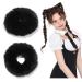 Black Fuzzy Scrunchies Halloween Christmas Scrunchie Hair Accessories Furry Hair Ties for Girls Cute Kawaii Faux Fur Fluffy Ponytail Holder Soft Wristband Costume Decor for Theme Party Black 2 2 Count (Pack of 1)