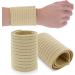 Sibba Elastic Wrist Bandage - 4 Pack Breathable Polyester Compression Bracelets for Men & Women - Carpal Hand Support & Rail Support Belt for Sports & Workouts - Beige - Buy Online on GoSupps.com