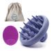 Maviso massager for scalp + facial cleaning brush + storage bag.Massage brush for scalp made of 100 % silicone (scalp massage device lavender) massage device for scalp lavender