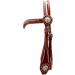 Thor Equine Headstall Allan Western Bridle - V-Shaped Concha & Dots Chestnut Cob - International Shipping - Buy Online on GoSupps.com