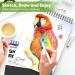 Soucolor 9x12 Sketch Book - 100 Sheets Spiral Bound Artist Drawing Pad - Acid Free Paper - Ideal for Painting, Sketching and Art - Black Cover - Buy Online on GoSupps.com