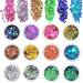 Chunky Glitter 12 Colors Face Glitter Nail Glitter Flakes Holographic Cosmetic Festival Glitter for Face Body Eye Hair Nail Painting and DIY Art