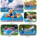 Sand-Free Waterproof Beach Blanket 79 x 83 - Lightweight Picnic Blanket for 4-7 Adults - Perfect for Travel, Camping, Hiking - Small Blue/Grey - Buy Online on GoSupps.com