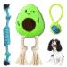 SQinor dog toys plush plush interactive stable toy for large little dog and puppy - cuddly toy for dogs (avocado dog toy set)
