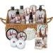 Bath Spa Gift Sets - Luxury Basket With Coconut & Vanilla - Spa Kit Includes Wash, Bubble Bath, Lotion, Bath Salts, Body Scrub, Body Spray, Shower Puff, Bathbombs, Soap and Towel Coconut + Vanilla 15 Piece Set