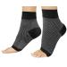 Premium Compression Socks for Plantar Fasciitis Heel - Ankle Foot Sleeves for Everyday and Night Splints Pain Relief Treatment with Arch Support - Black - Large (1 Pair) - CS1-Black-L Black Large (Pack of 2)