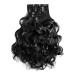 Clip In Extensions | Black Wavy Curly Hair Set 60cm | 7 Thickening Hairpieces for Volume - Buy Online on GoSupps.com